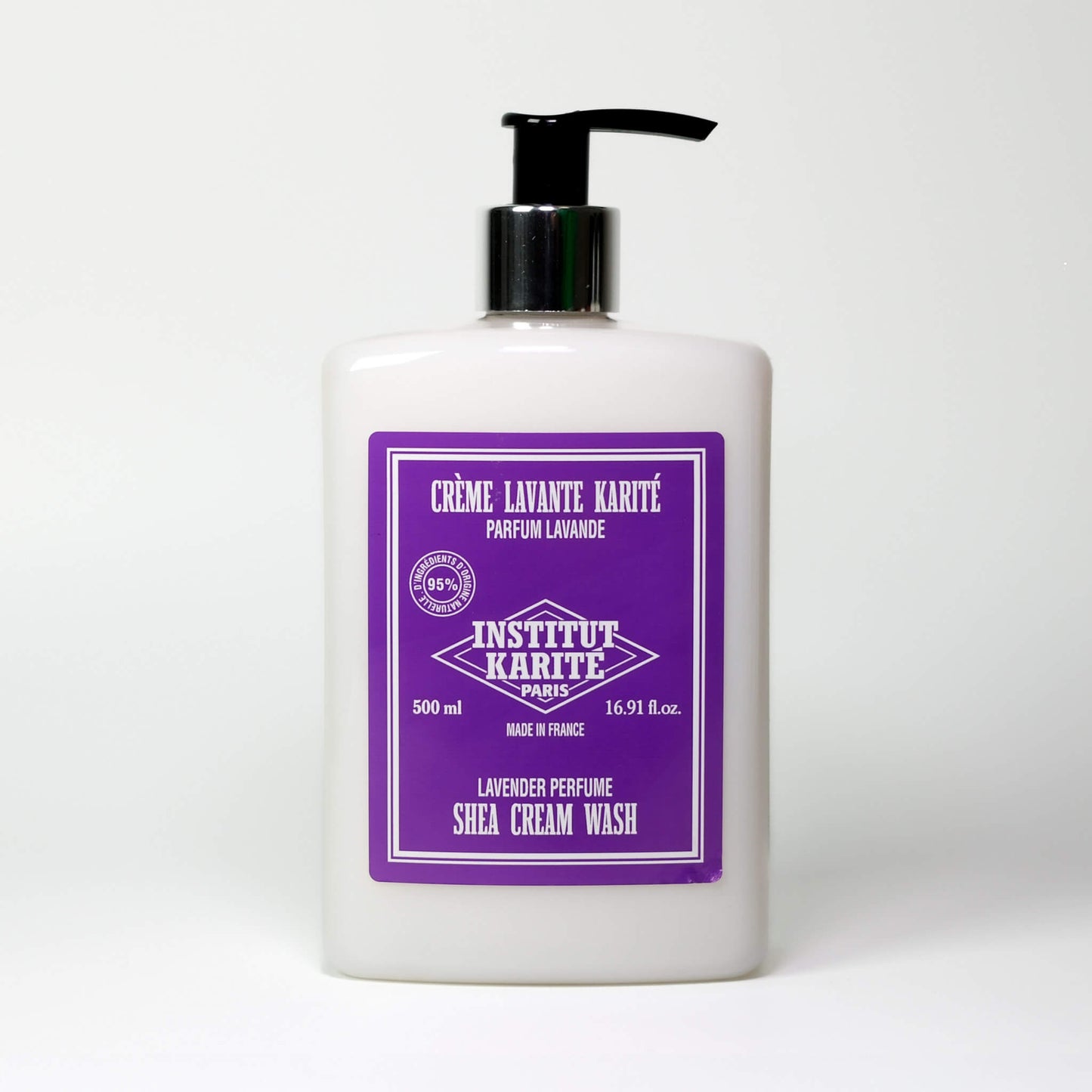 Front view of 500mL Lavender Shea Cream Wash by Institut Karité Paris