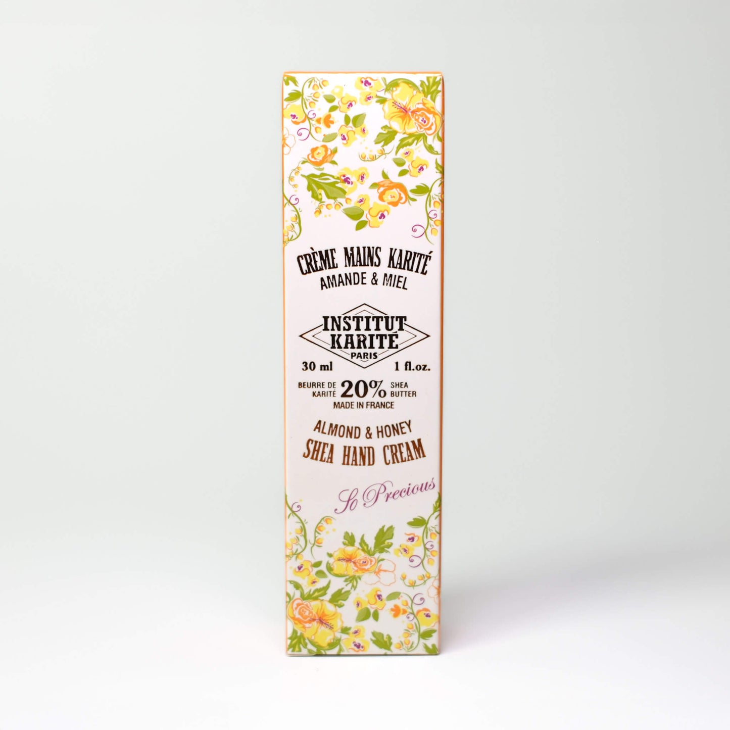 Packaging of 30mL Almond & Honey Shea Hand Cream by Institut Karité Paris