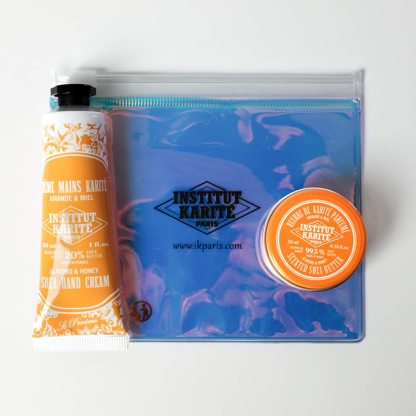 Front view of Hologram Set – Almond & Honey Hand & Shea Duo with Packaging by Institut Karité Paris
