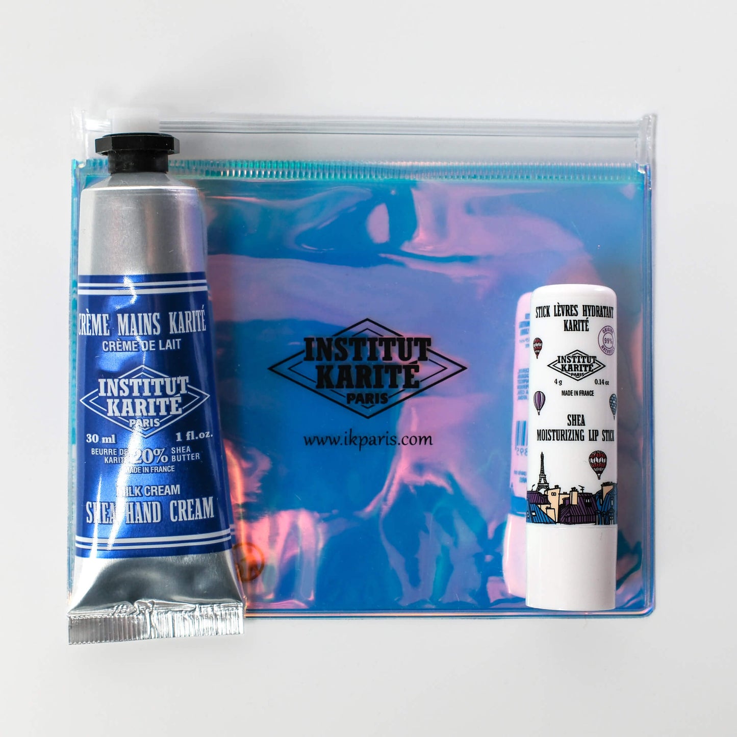 Front view of Hologram Set – Milk Cream Hand & Lip Duo with Packaging by Institut Karité Paris