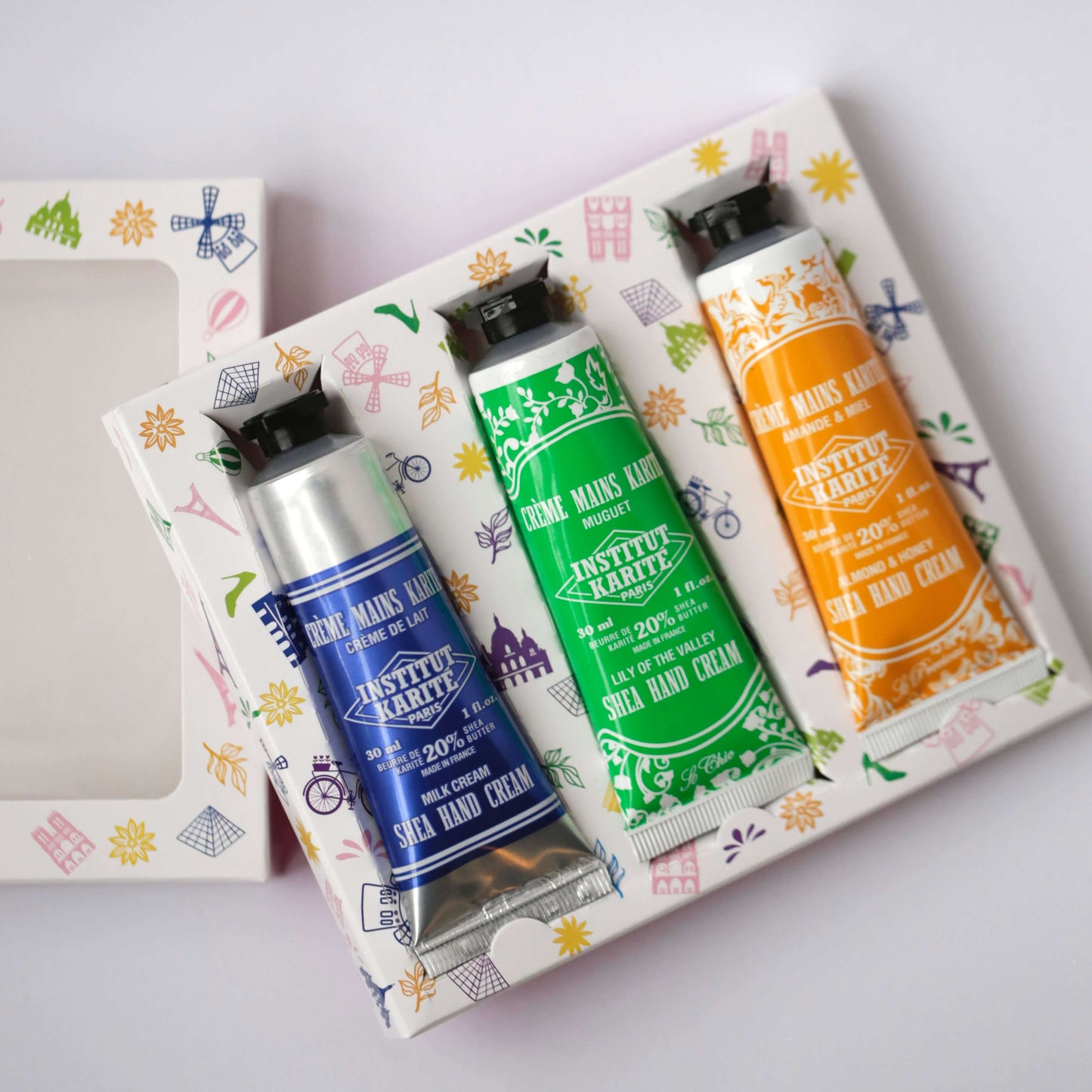 Shea Hand Cream Trio · Milk Cream, Almond & Honey, Lily of the Valley