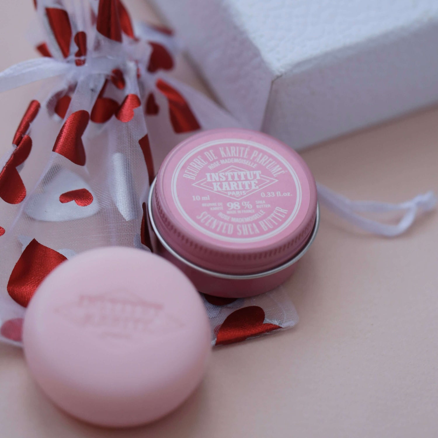 Shea butter, Macaron soap, valentines day pouch.