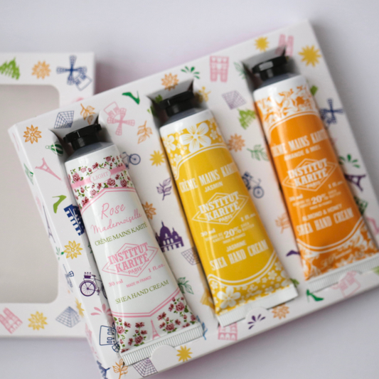 Trio Crèmes Mains Karité · Rose, Jasmin & Amande & Miel