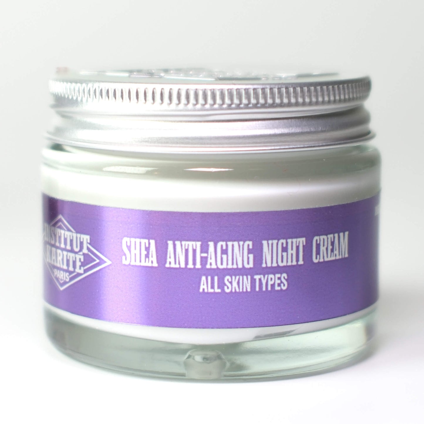 Front view with English of 50mL Shea Anti-Aging Night Cream by Institut Karité Paris