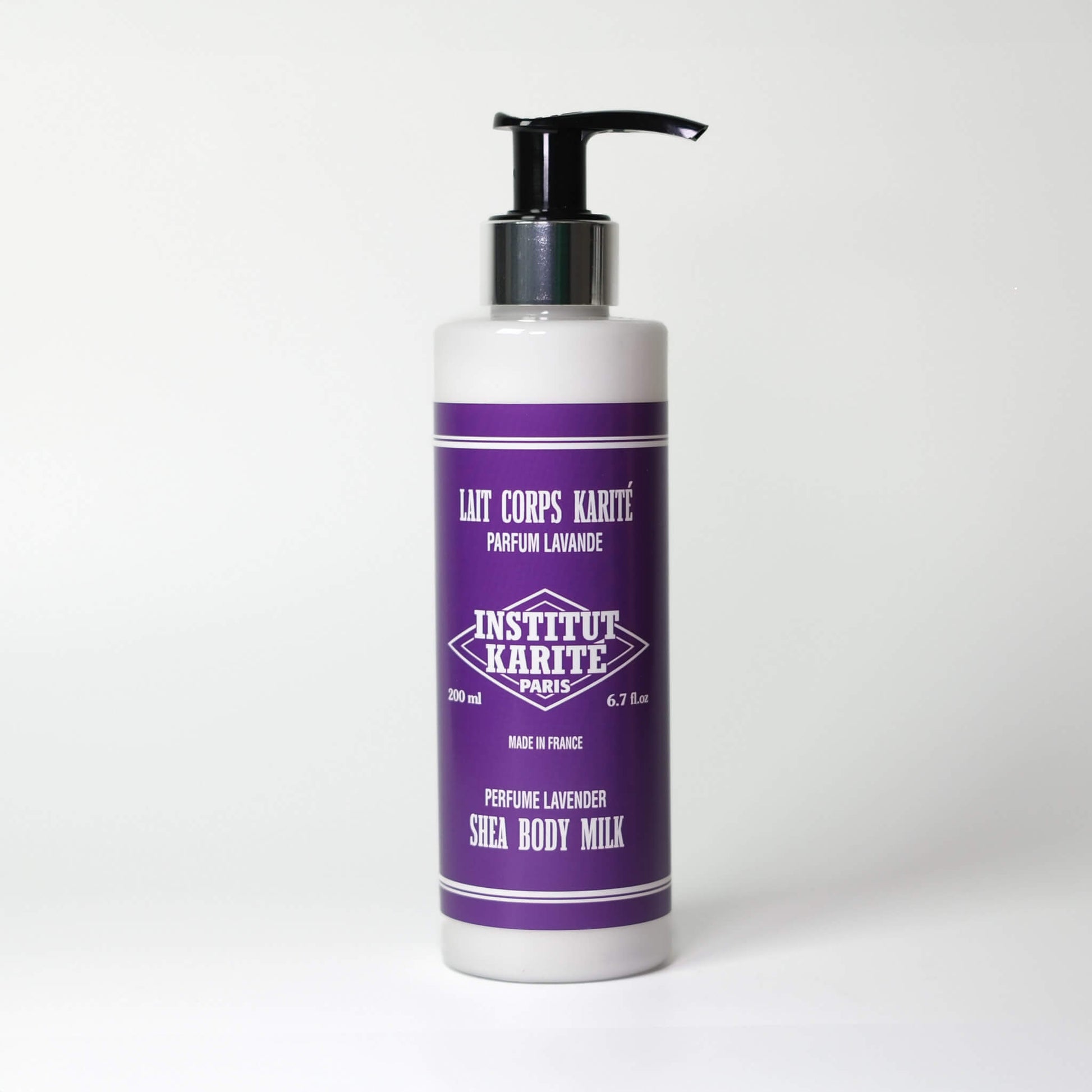 Front view of 200mL Lavender Shea Body Milk by Institut Karité Paris