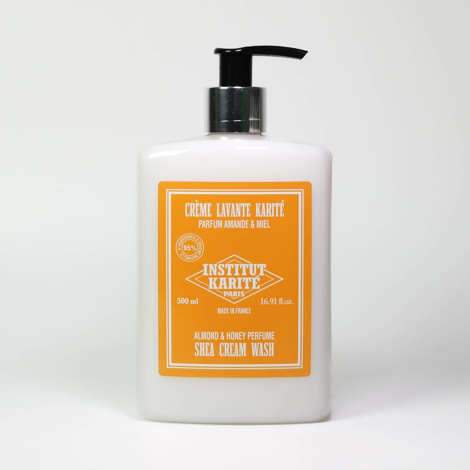 Front view of 500mL Almond & Honey Shea Cream Wash by Institut Karité Paris