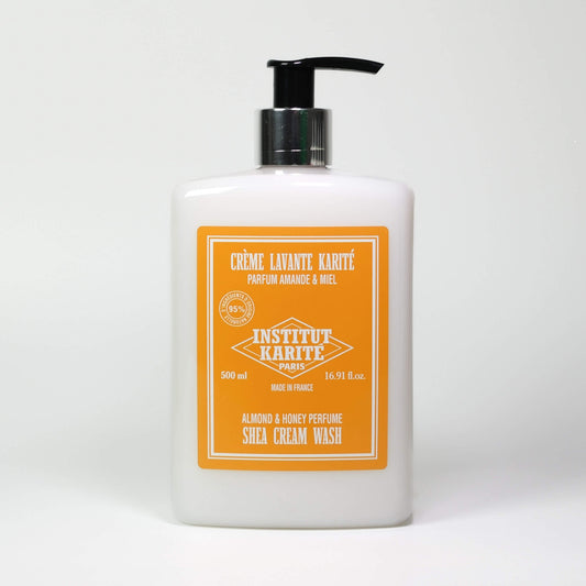 Front view of 500mL Almond & Honey Shea Cream Wash by Institut Karité Paris