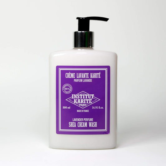 Front view of 500mL Lavender Shea Cream Wash by Institut Karité Paris