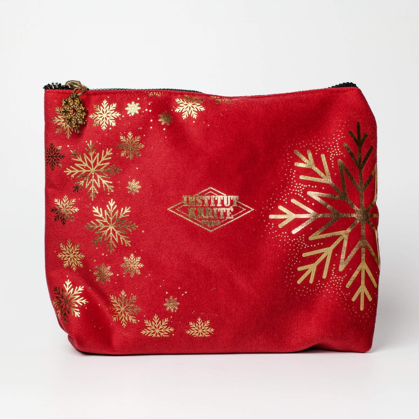 Front view of Red Christmas Pouch by Institut Karité Paris