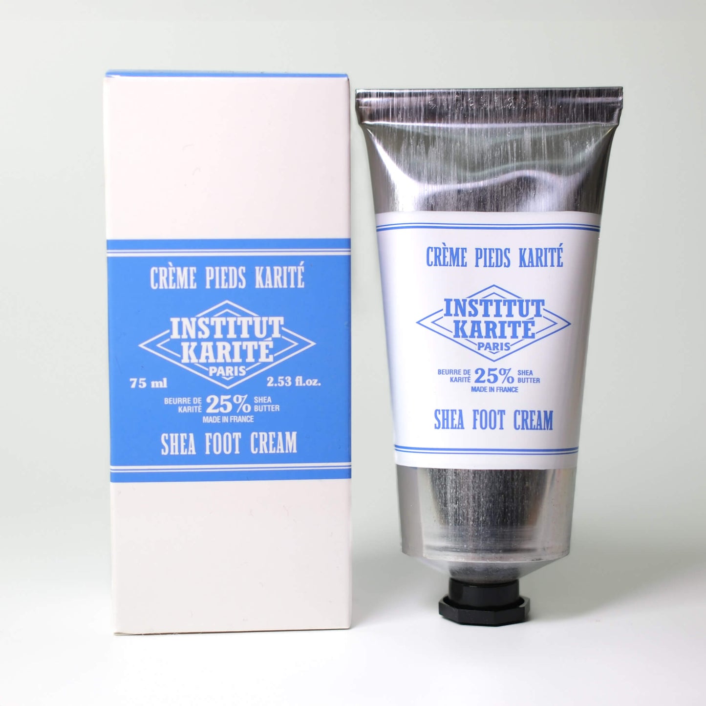 Front view of 75mL Shea Foot Cream with packaging by Institut Karité Paris