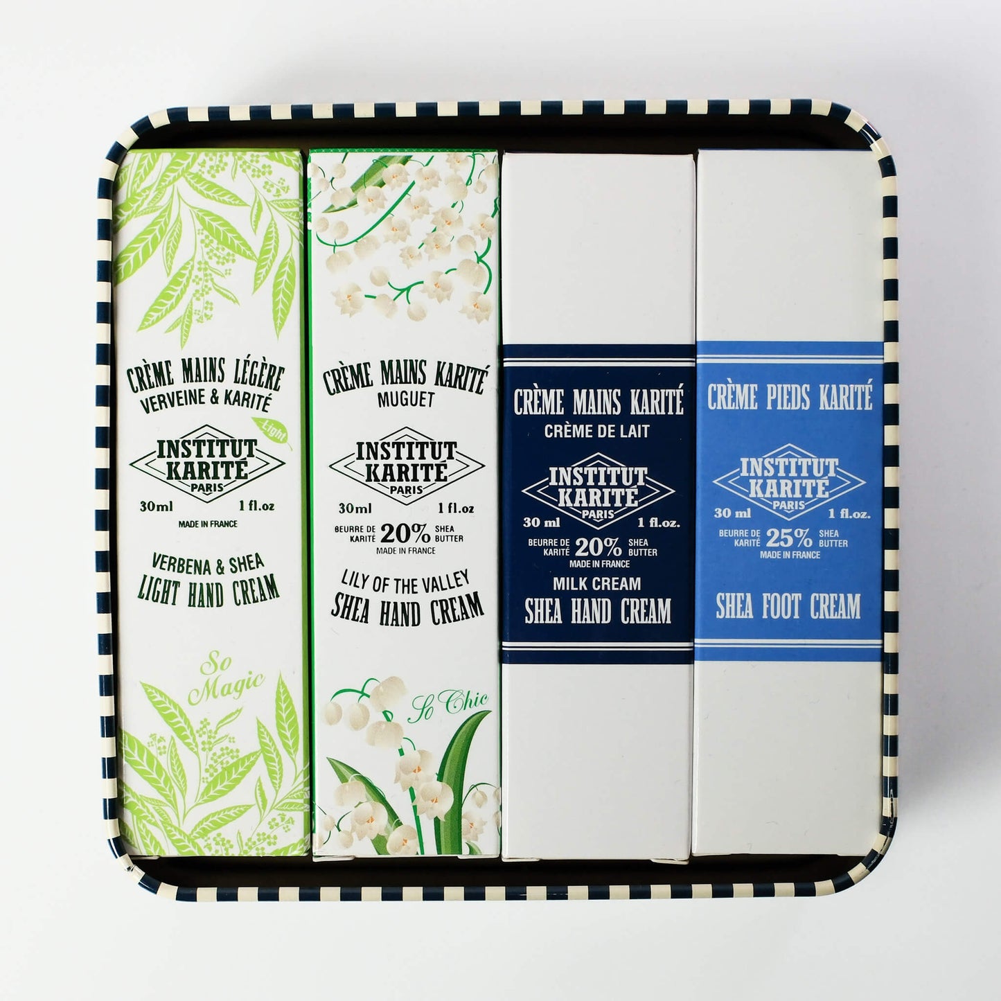 Front view of Soothing Touch Hand Care Gift Box with Packaging by Institut Karité Paris