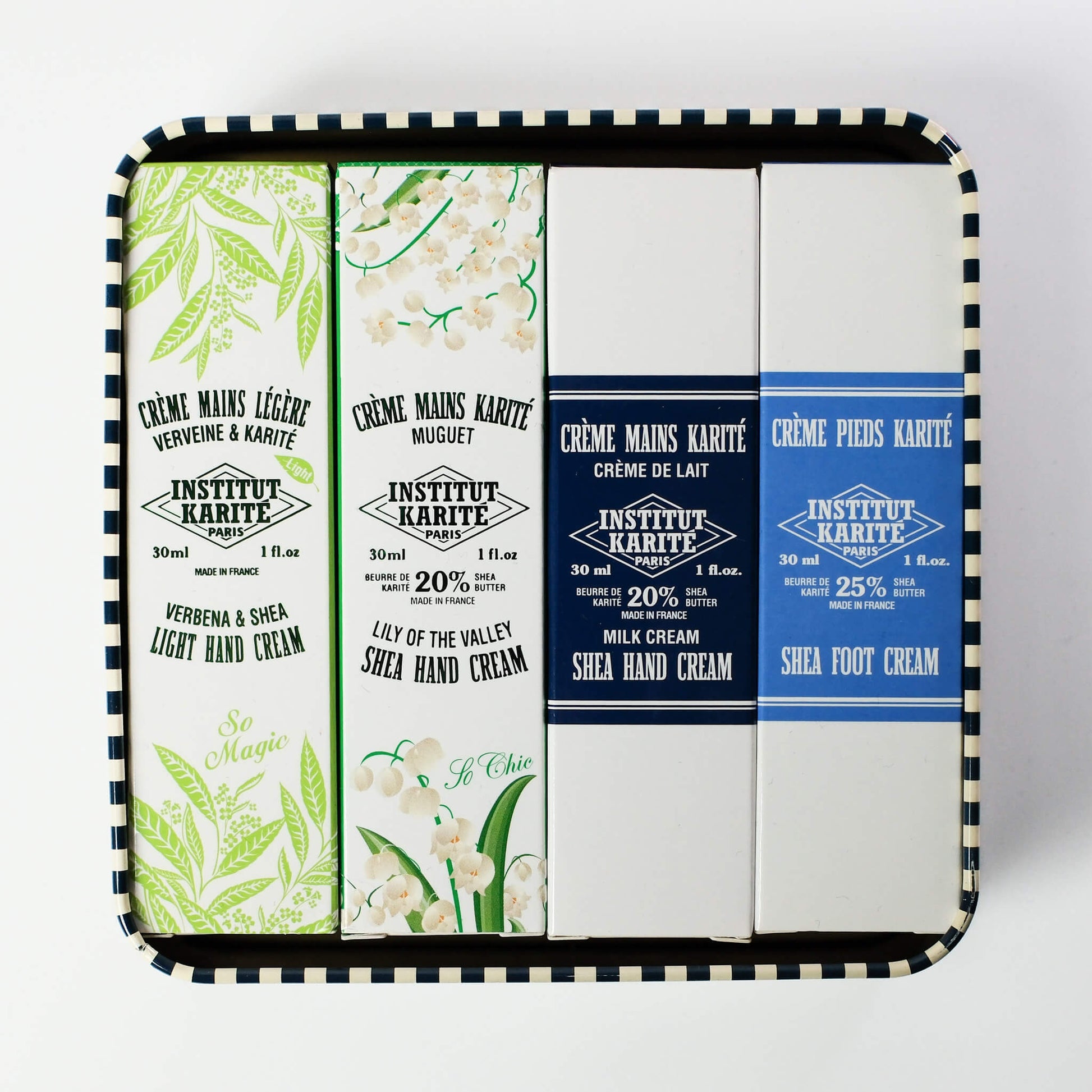 Front view of Soothing Touch Hand Care Gift Box with Packaging by Institut Karité Paris