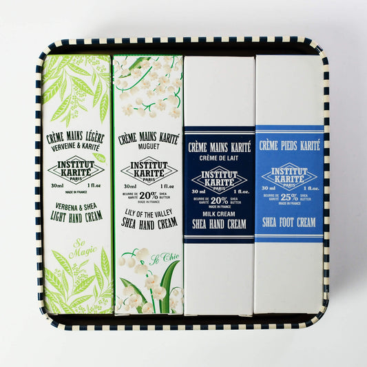 Front view of Soothing Touch Hand Care Gift Box with Packaging by Institut Karité Paris