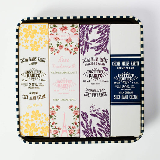 Front view of 75mL Timeless Elegance Hand Care Gift Box with Packaging by Institut Karité Paris