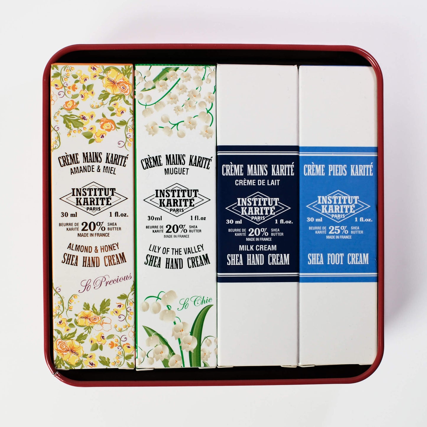 Front view of Nourishing Bliss Hand & Foot Gift Box with Packaging by Institut Karité Paris