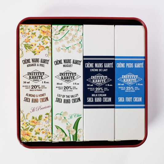 Front view of Nourishing Bliss Hand & Foot Gift Box with Packaging by Institut Karité Paris