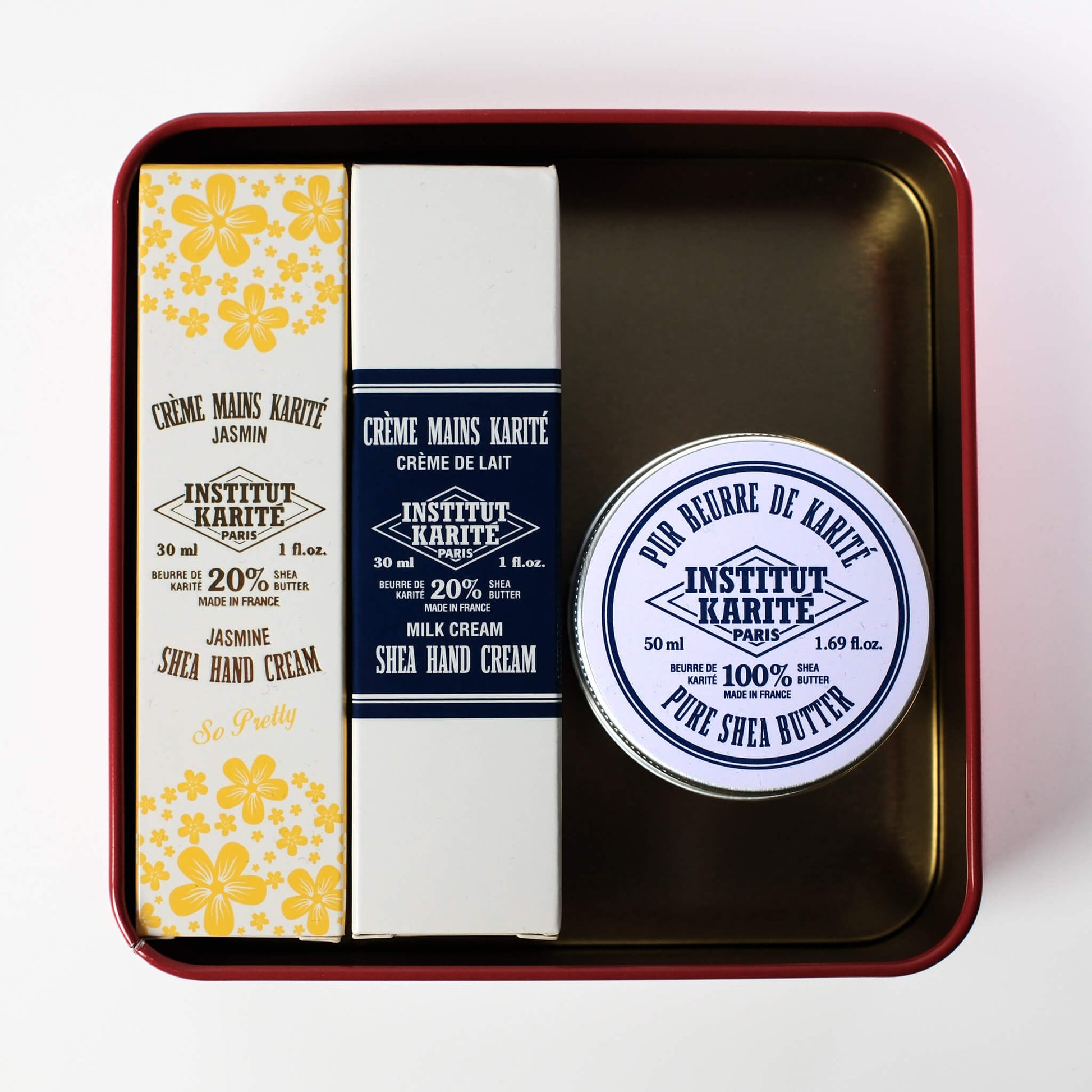 Front view of Ultimate Shea Hand Care Gift Box with Packaging by Institut Karité Paris