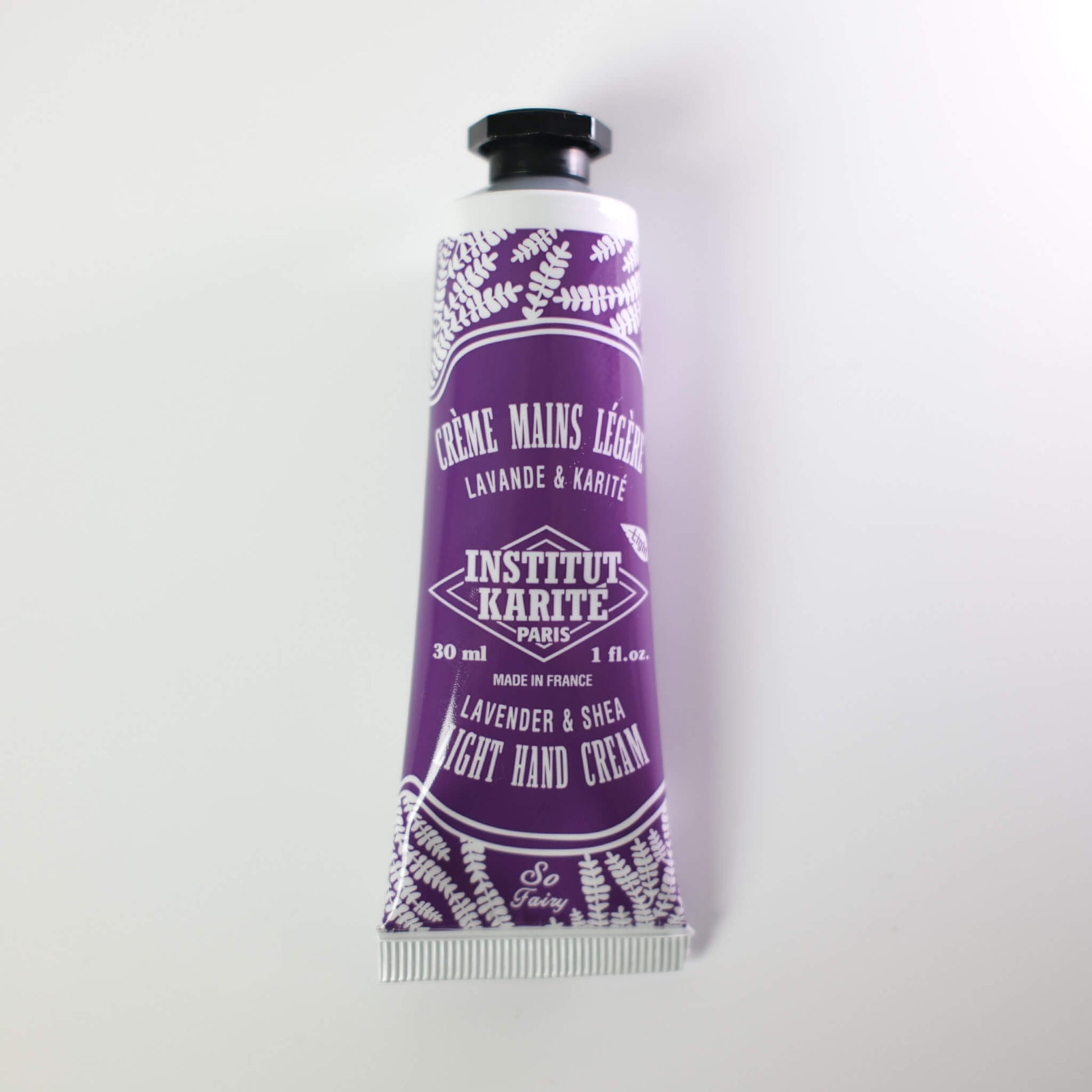 Front view of 30mL Lavender Shea Light Hand Cream by Institut Karité Paris