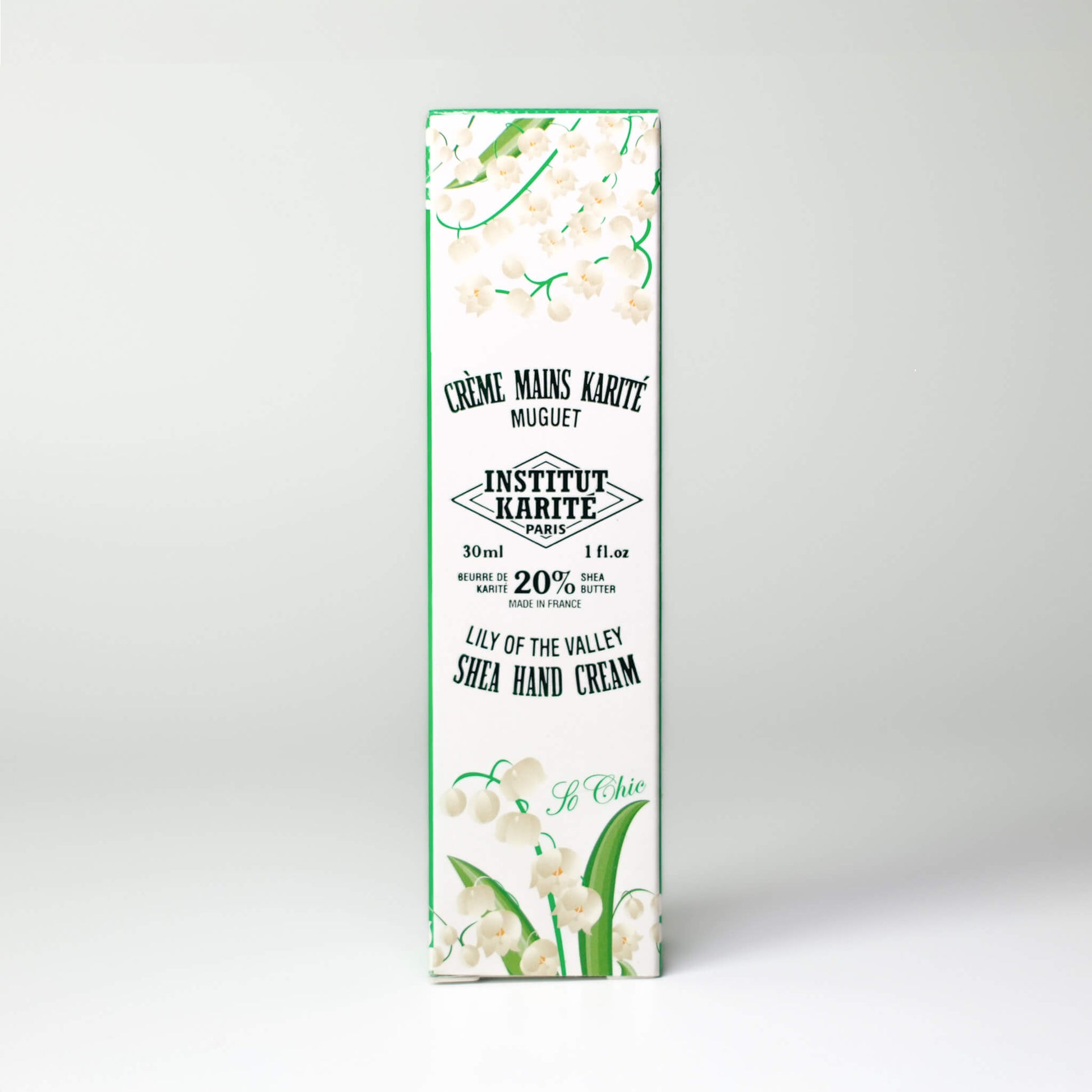 Packaging of 30mL Lily of the Valley Shea Hand Cream by Institut Karité Paris