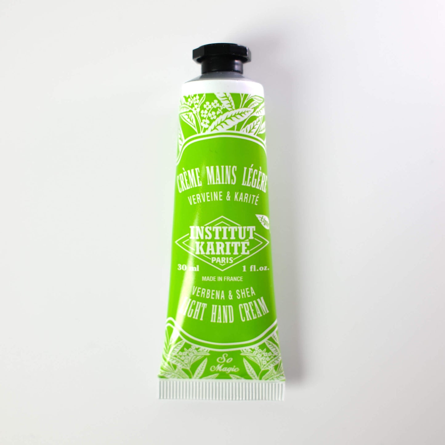 Front view of 30mL Verbena Shea Light Hand Cream by Institut Karité Paris