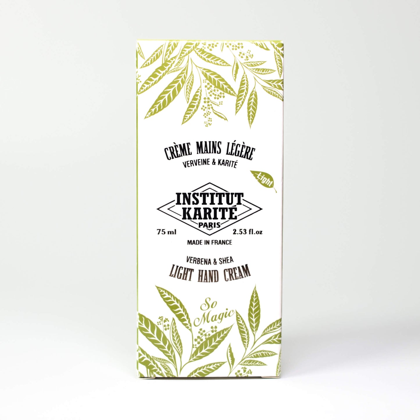 Packaging of 75mL Verbena Shea Light Hand Cream by Institut Karité Paris