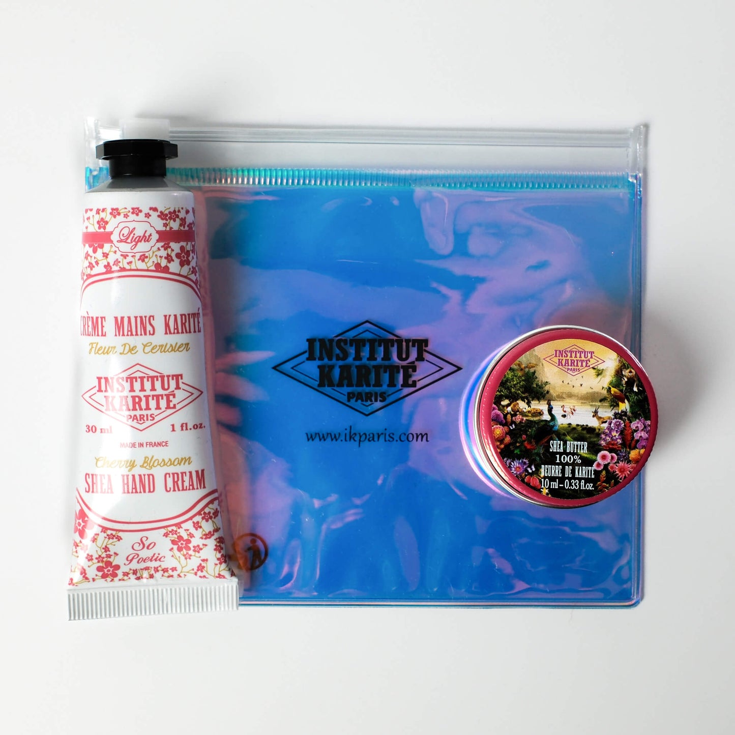  Front view of Hologram Set – Cherry Blossom Hand & Shea Duo with Packaging by Institut Karité Paris