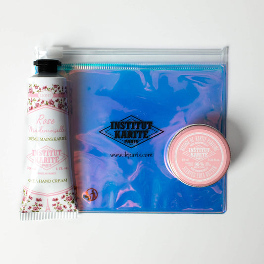 Front view of Hologram Set – Rose Mademoiselle Hand & Shea Duo with Packaging by Institut Karité Paris
