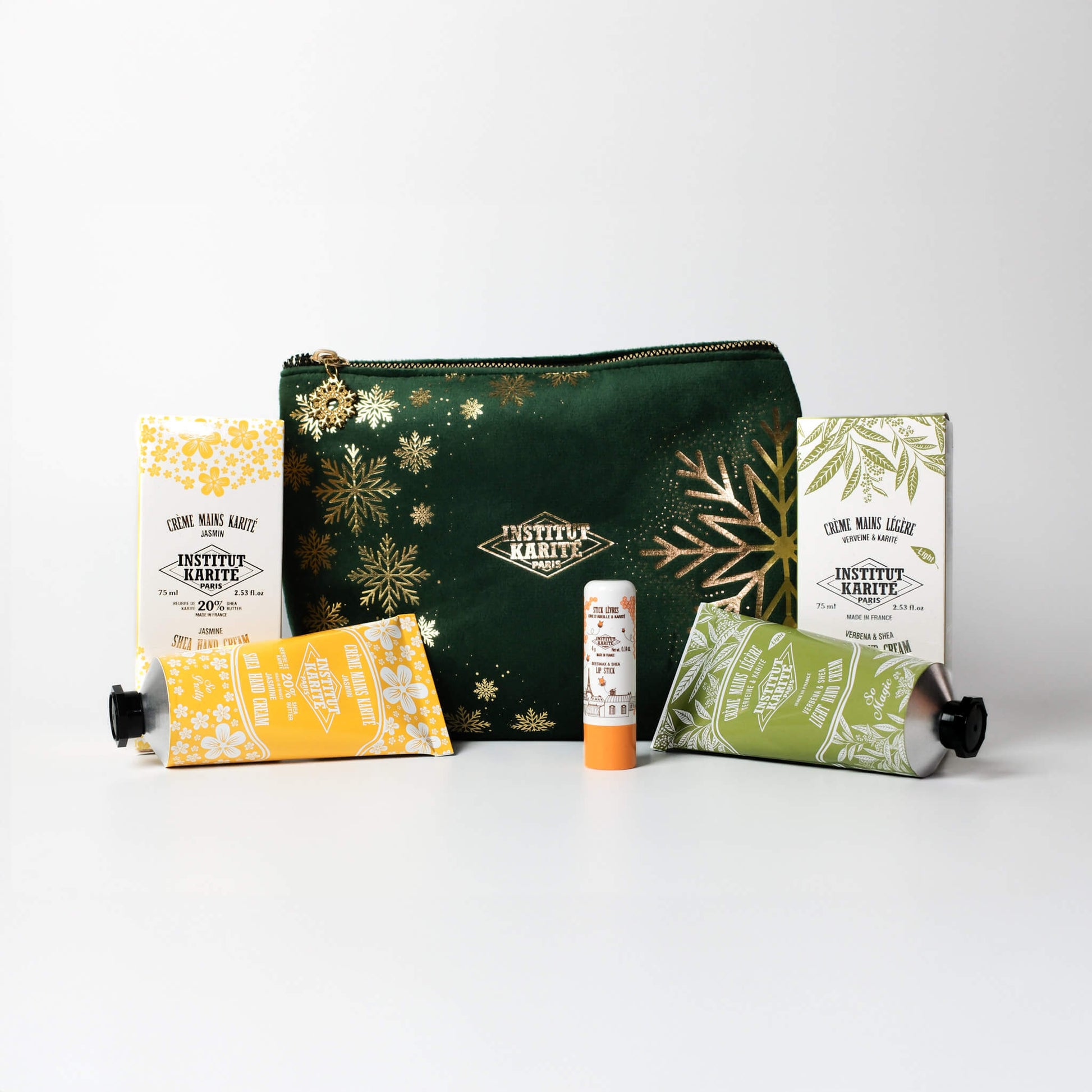 Front view Herbal Hand & Lip Care Christmas Set with Packaging by Institut Karité Paris