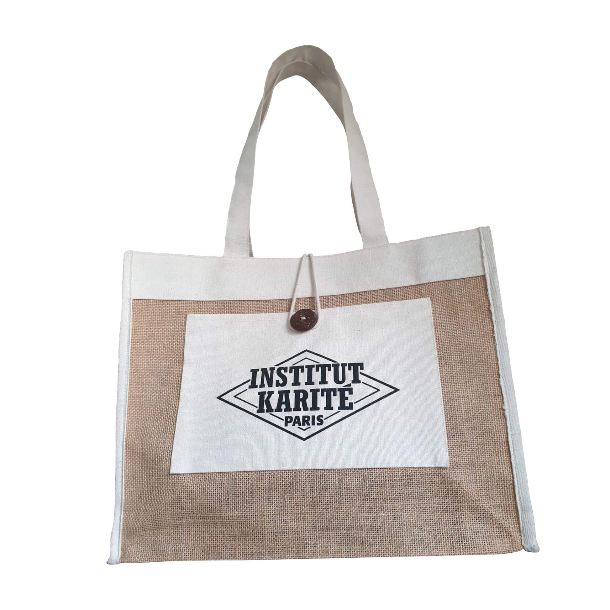 Front view of Shea Jute Tote Bag by Institut Karité Paris