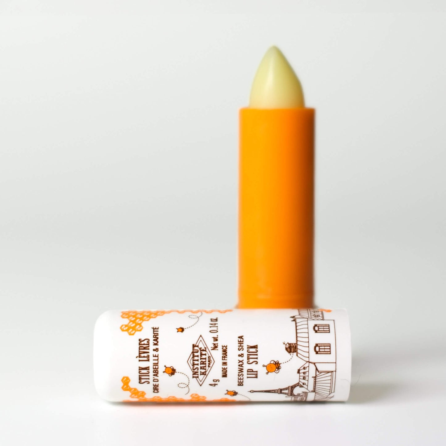 Front view of 4g Beeswax Shea Balloon Lip Balm version 2 by Institut Karité Paris