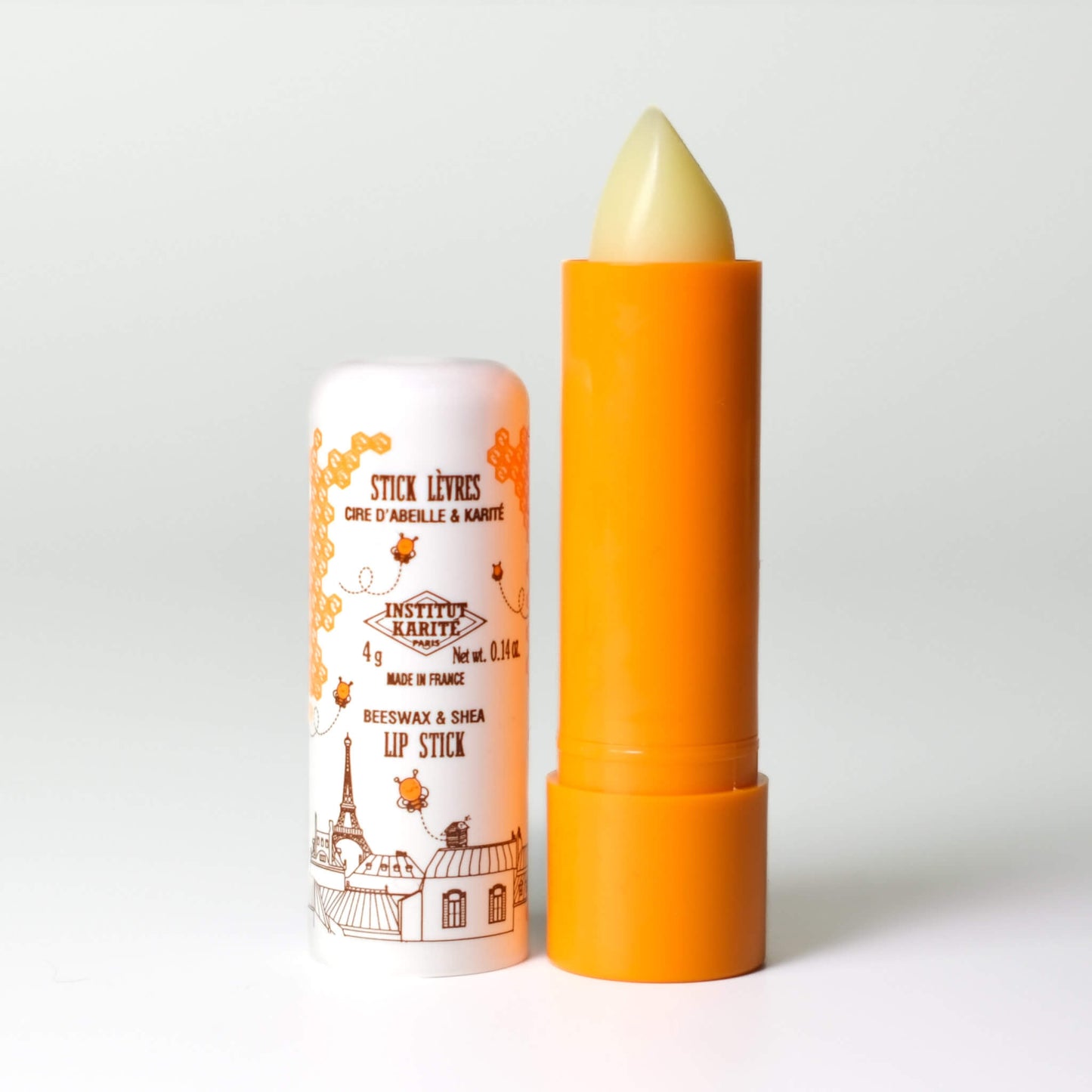 Front view of 4g Beeswax Shea Balloon Lip Balm version 3by Institut Karité Paris