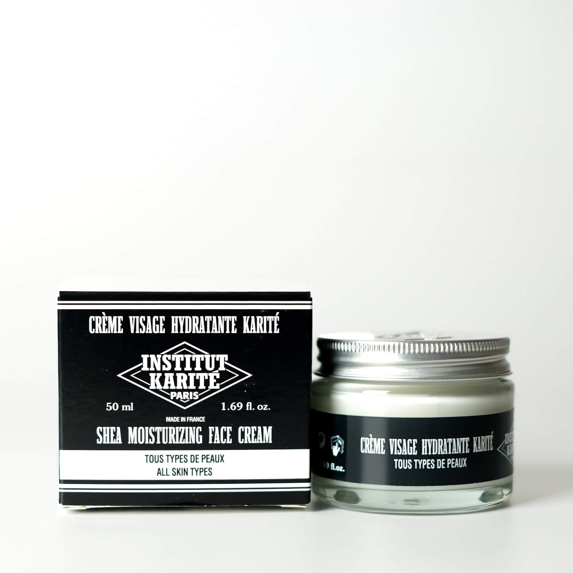 Front view of 50mL Shea Face Cream with packaging by Institut Karité Paris
