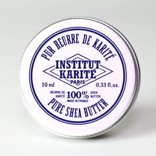 Front view of 10mL Pure Shea Butter tin by Institut Karité Paris