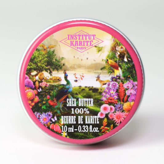 Front view of 10mL Jungle Paradise Pure Shea Butter tin by Institut Karité Paris