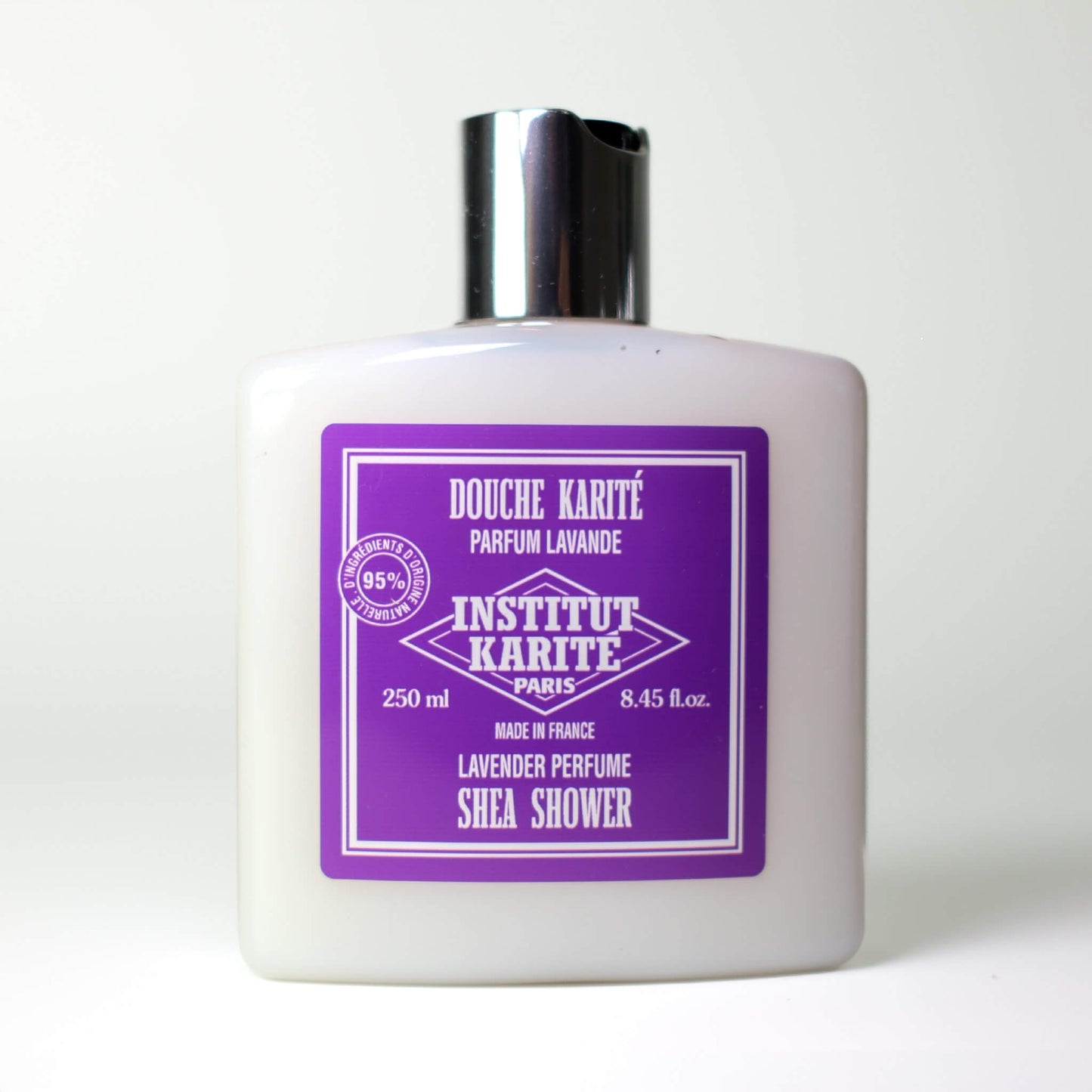 Front view of 250mL Lavender Shea Shower by Institut Karité Paris
