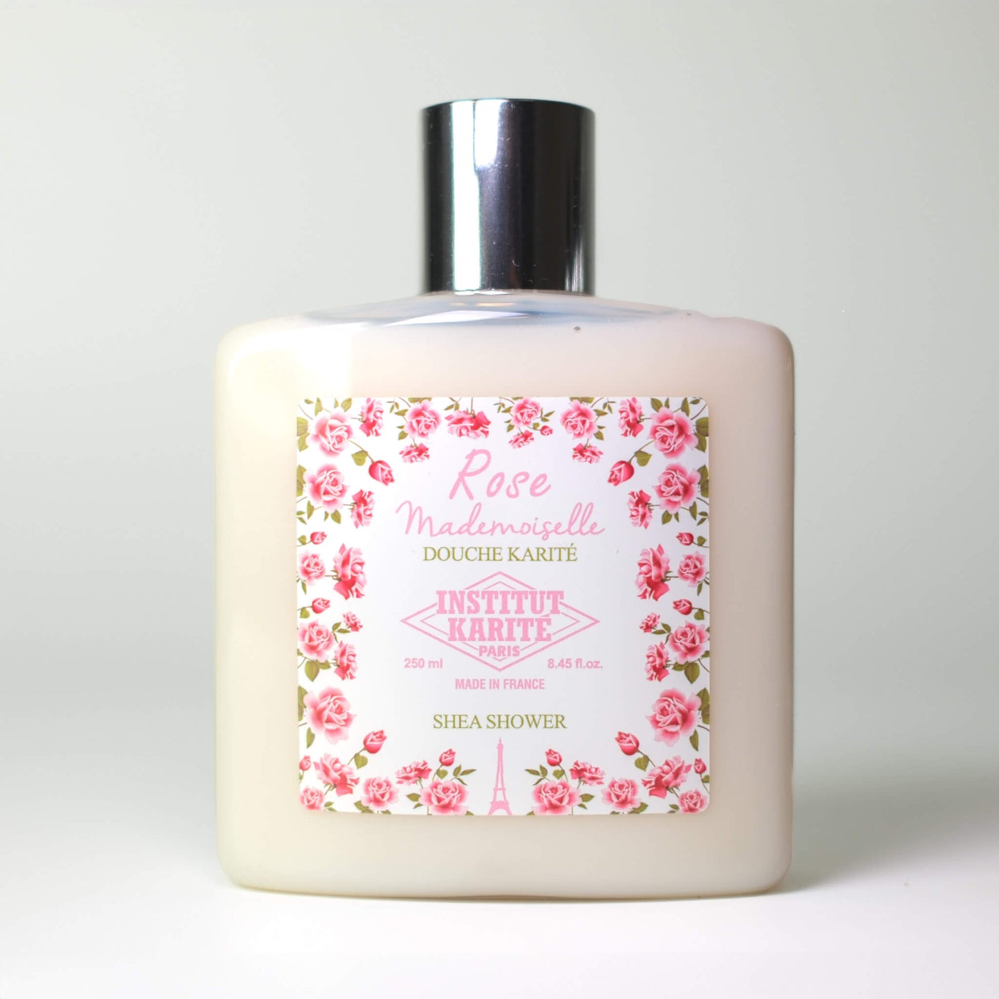 Front view of 250mL Rose Mademoiselle Shea Shower by Institut Karité Paris