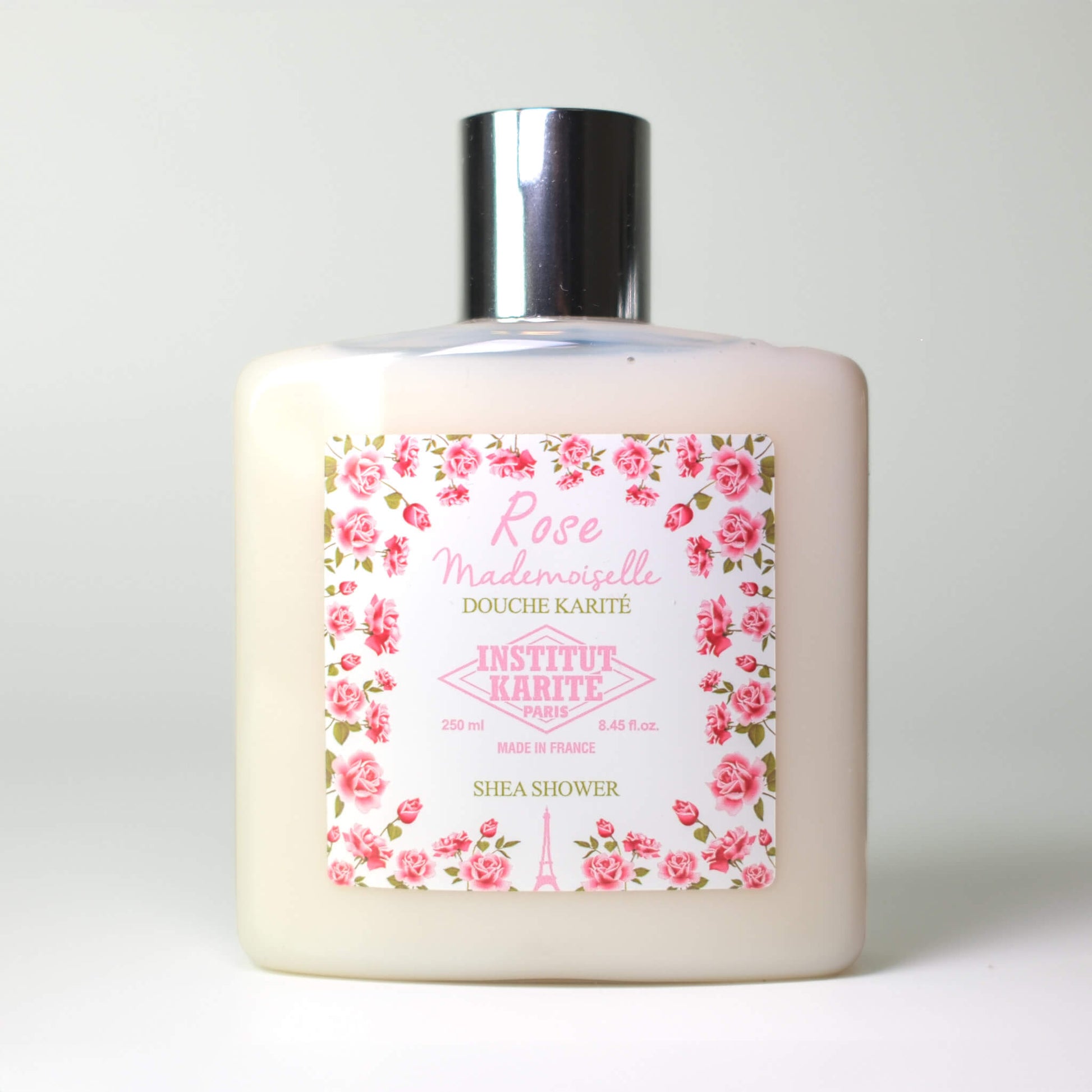 Front view of 250mL Rose Mademoiselle Shea Shower by Institut Karité Paris