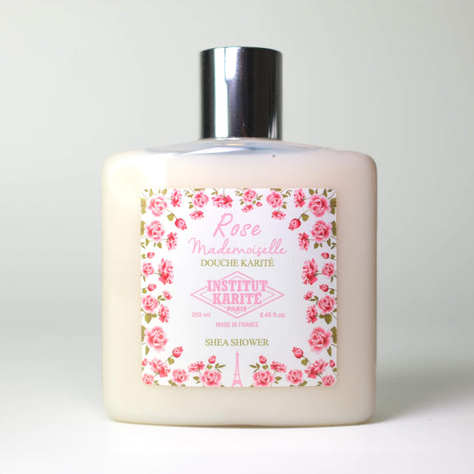 Front view of 250mL Rose Mademoiselle Shea Shower by Institut Karité Paris