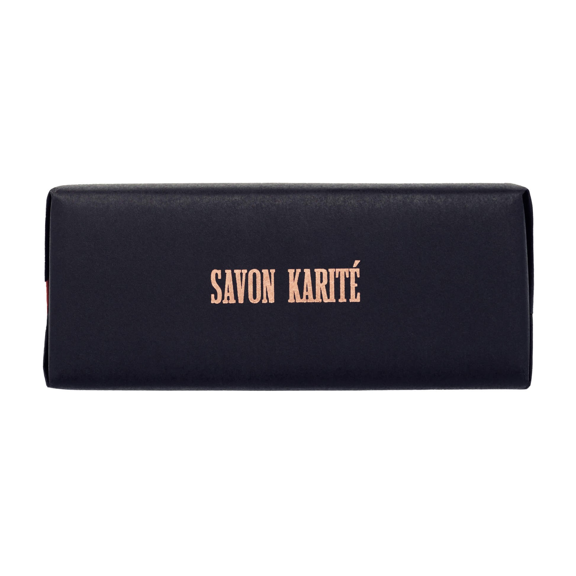 Side view of 150g Black Leather Shea Soap Packaging by Institut Karité Paris