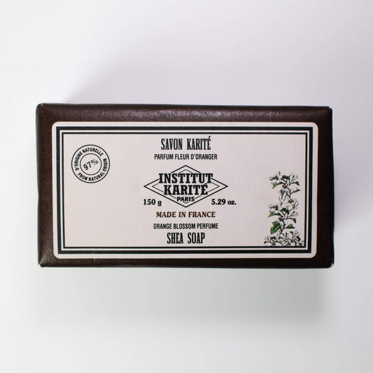 Front view of 150g Orange Blossom Shea Soap by Institut Karité Paris