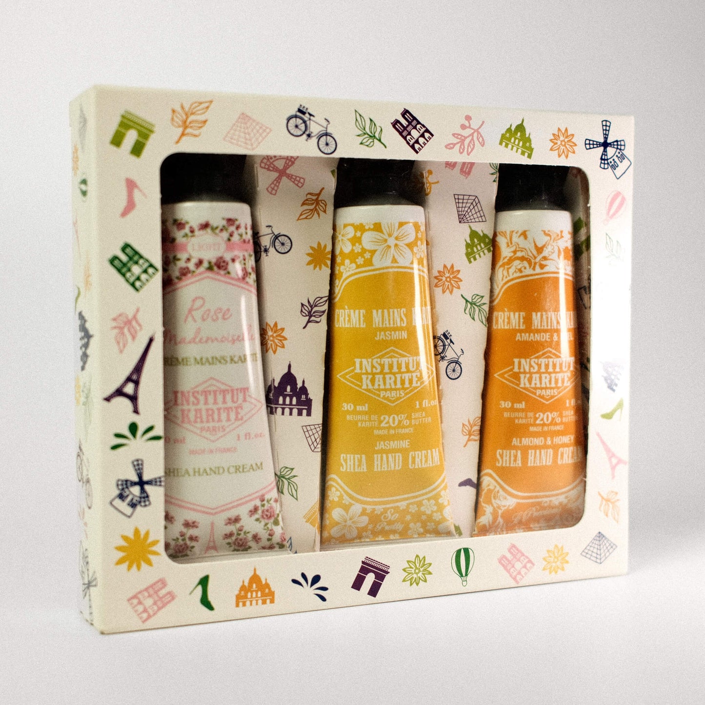 Shea Hand Cream Trio · Rose, Jasmine & Almond & Honey