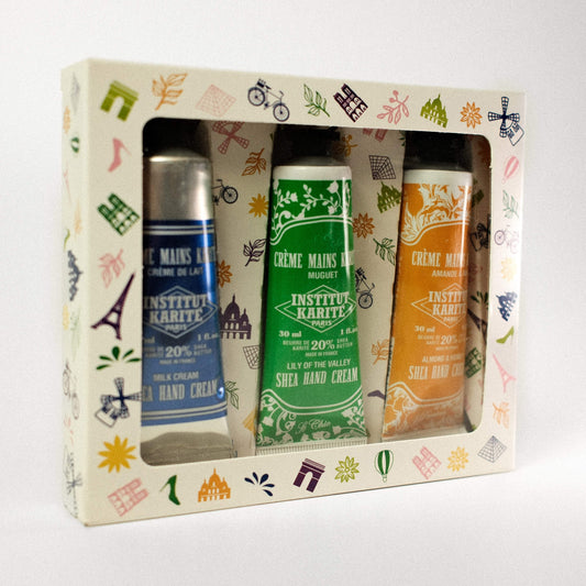 Shea Hand Cream Trio · Milk Cream, Almond & Honey, Lily of the Valley