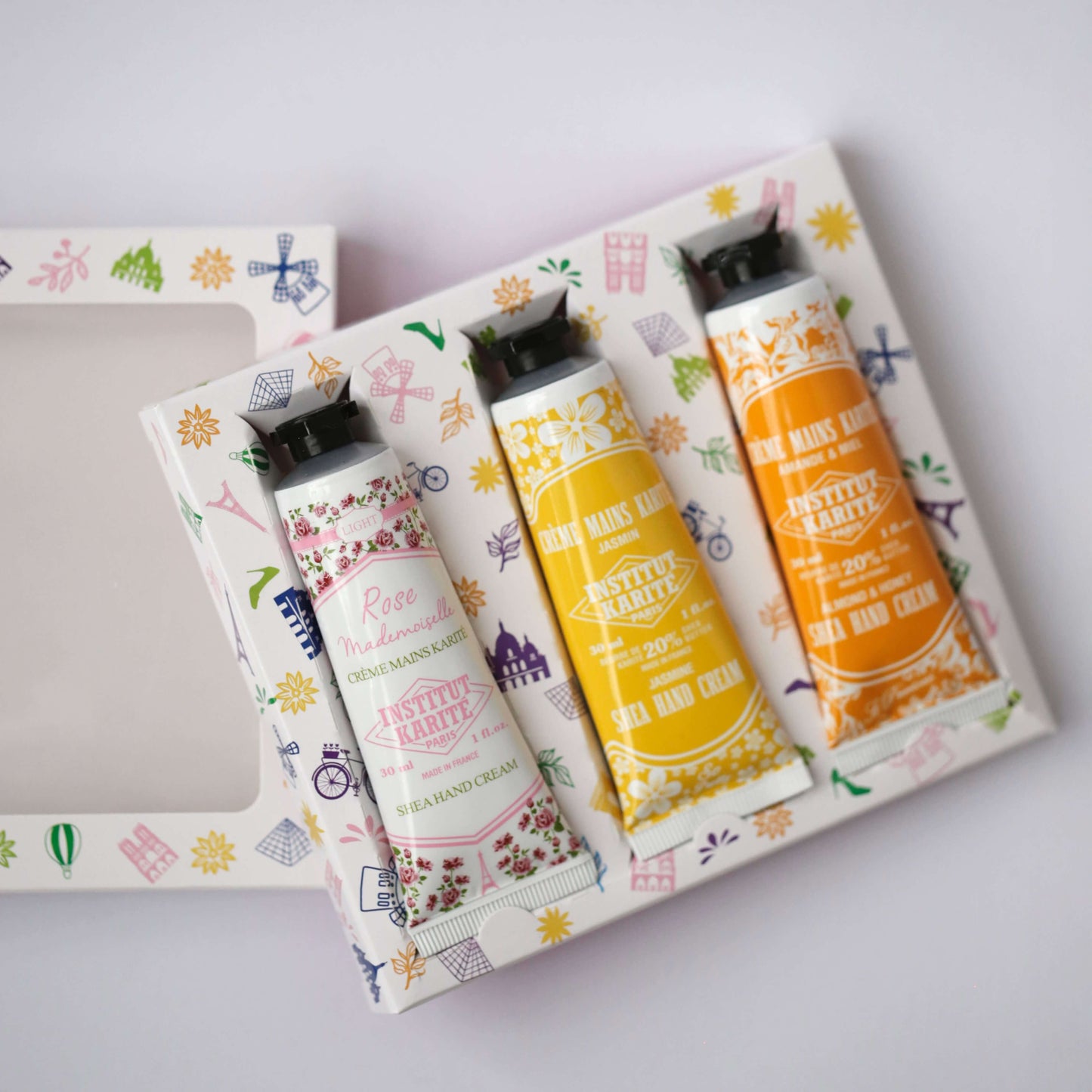Shea Hand Cream Trio · Rose, Jasmine & Almond & Honey